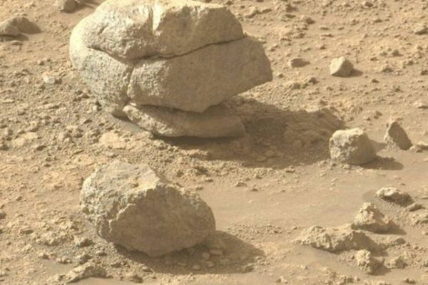 Perfectly stacked rocks found on the surface of Mars
