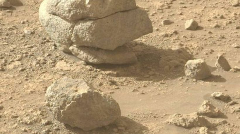 Perfectly stacked rocks found on the surface of Mars