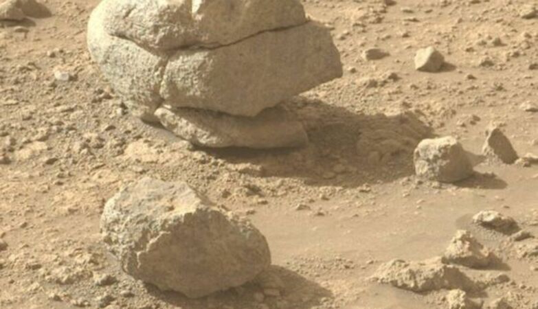 Perfectly stacked rocks found on the surface of Mars