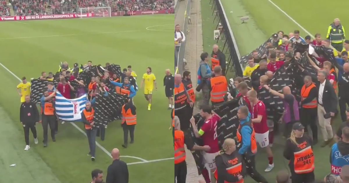 Denmark and Ukraine unite in an emotional gesture to protect Eriksen after scare on the field