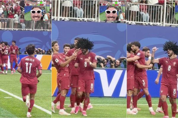Félix stole his friend MoveMind's wig and put it on Bruno Fernandes during the festivities