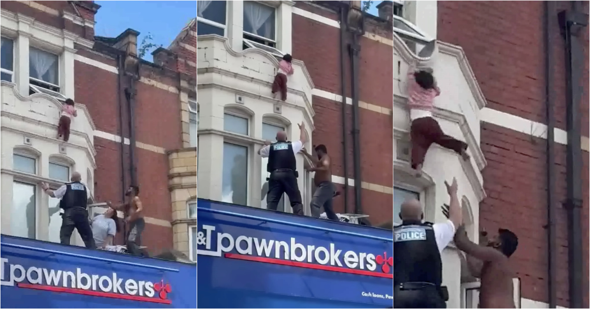 Restaurant manager avoids tragedy and supports girl who fell from balcony in London