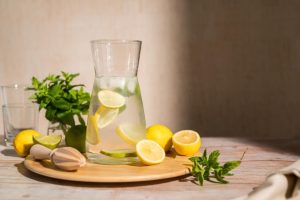 A refreshing drink. Homemade lemonade will perfectly replace a little black dress. This simple recipe will get you back on your feet in no time