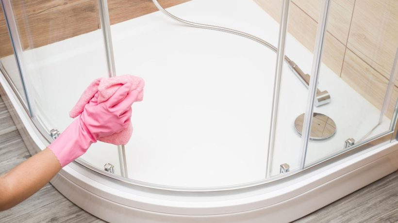 Cleaning the bathroom Rub it on the glass of the shower cabin. It will repel water drops. No stains or sediment. Cleaning the shower cabin
