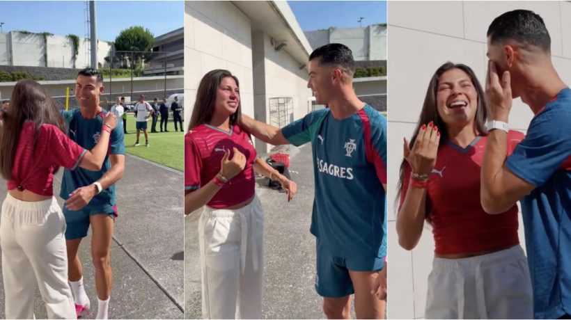 Influencer with more than 6 million followers cries when she meets Ronaldo