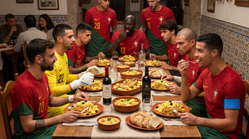 Seleção Nacional à mesa.