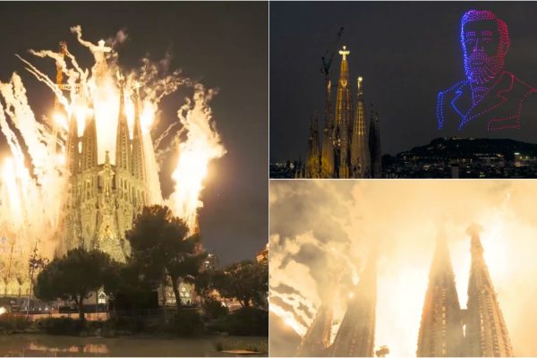 New Sagrada Familia tower opens with an impressive visual spectacle