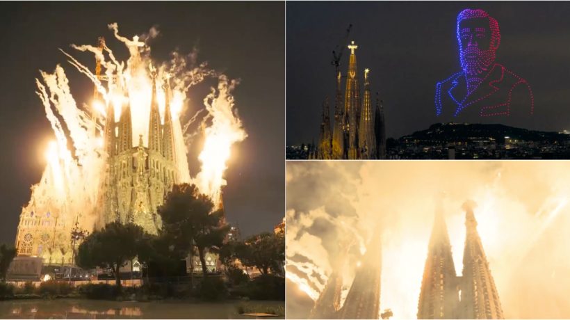 New Sagrada Familia tower opens with an impressive visual spectacle