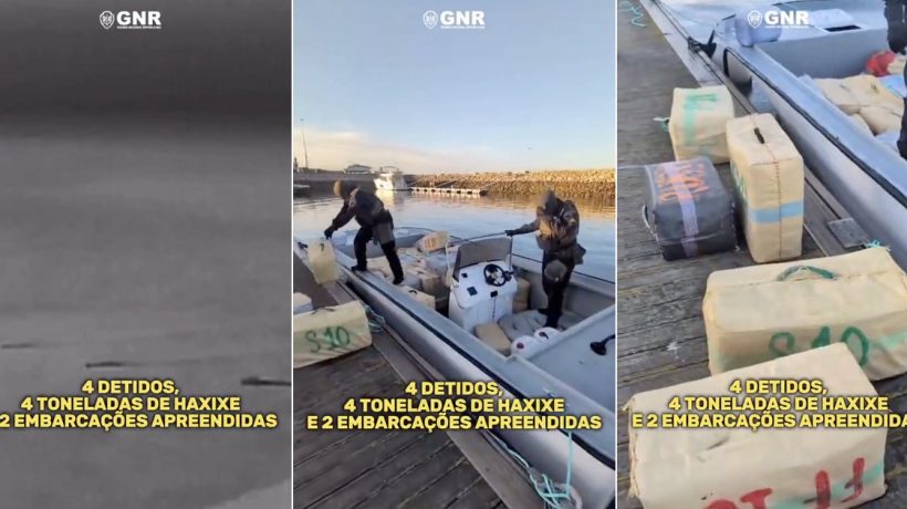 Four detained with 4 tons of hashish off Setúbal