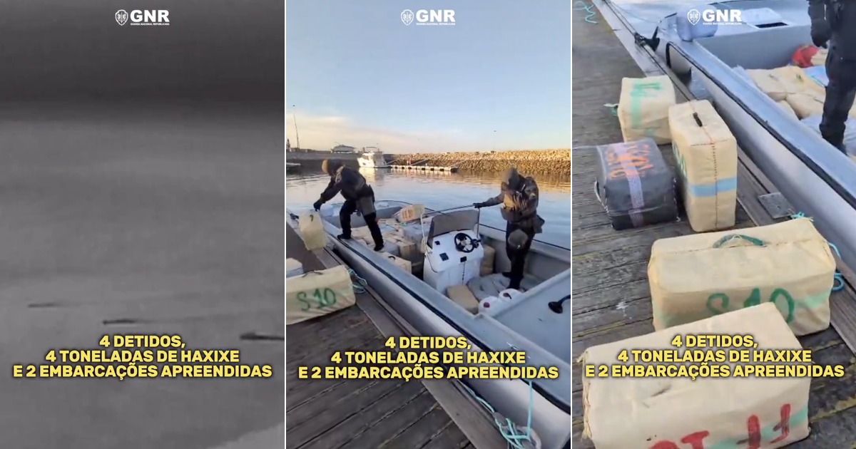 Four detained with 4 tons of hashish off Setúbal