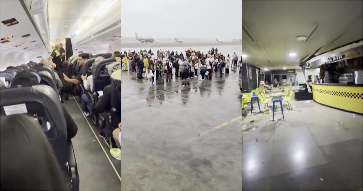 Video shows the moment passengers feel an earthquake inside a plane at the airport